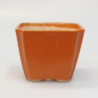 Keramik-Bonsaischale 7 x 7 x 6 cm, Farbe Orange - 1