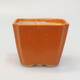 Keramik-Bonsaischale 7 x 7 x 6 cm, Farbe Orange - 1/3