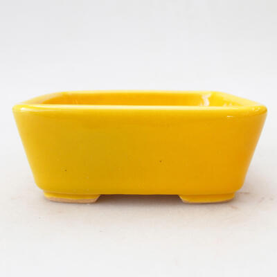 Bonsaischale aus Keramik 10,5 x 9 x 4 cm, Farbe gelb - 1