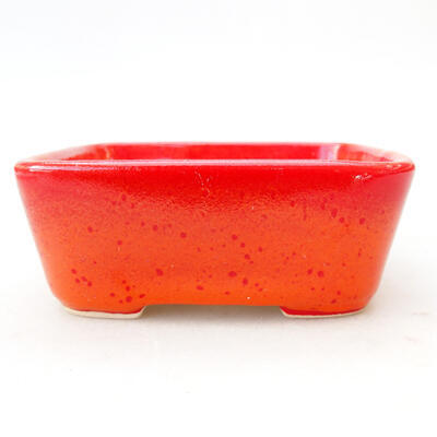 Bonsaischale aus Keramik 10,5 x 9 x 4 cm, Farbe rot-orange - 1