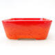 Bonsaischale aus Keramik 10,5 x 9 x 4 cm, Farbe rot-orange - 1/3
