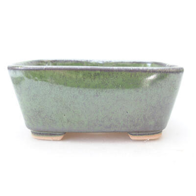 Bonsaischale aus Keramik 13 x 10 x 6 cm, Farbe grünes Metall - 1
