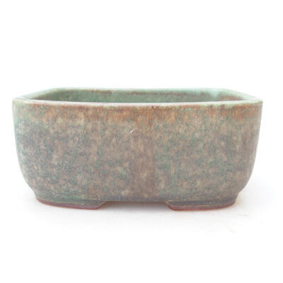 Bonsaischale aus Keramik 12 x 9,5 x 5 cm, Farbe grün-braun - 1