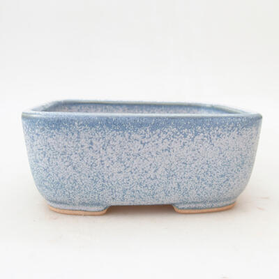 Bonsaischale aus Keramik 12 x 9,5 x 5 cm, Farbe blau-weiß - 1