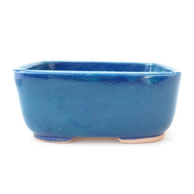 Bonsaischale aus Keramik 12 x 9,5 x 5 cm, Farbe blau - 1