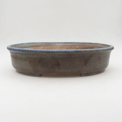 Keramische Bonsai-Schale 32 x 27,5 x 7,5 cm, braun-blaue Farbe - 1