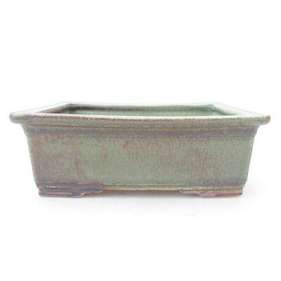 Bonsaischale aus Keramik 16 x 11,5 x 5,5 cm, Farbe grün-braun - 1