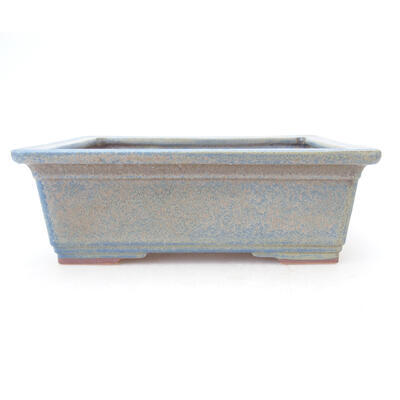 Bonsaischale aus Keramik 16 x 11,5 x 5,5 cm, grün-blaue Farbe - 1