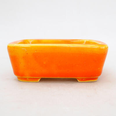 Bonsaischale aus Keramik 9,5 x 8 x 3,5 cm, Farbe orange-gelb - 1