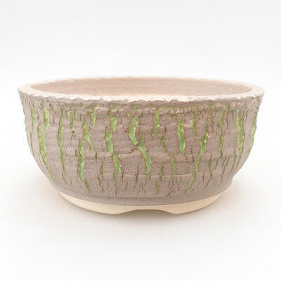 Keramische Bonsai-Schale 16,5 x 16,5 x 7,5 cm, Farbe grün rissig - 1