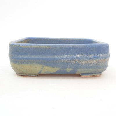 Bonsaischale aus Keramik 13,5 x 11,5 x 4,5 cm, grün-blaue Farbe - 1