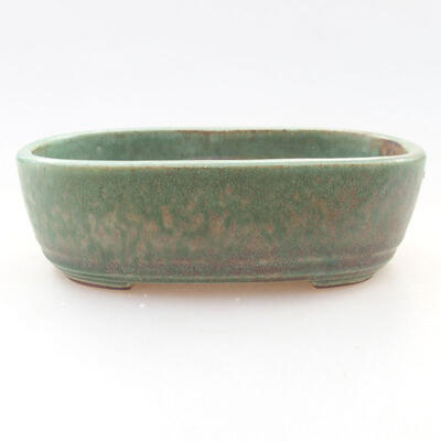 Keramische Bonsai-Schale 12,5 x 9 x 3,5 cm, Farbe grün - 1