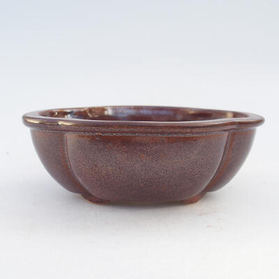 Keramik-Bonsaischale 12,5 x 10,5 x 4,5 cm, Farbe braun - 1
