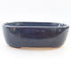 Keramische Bonsai-Schale 12,5 x 9 x 3,5 cm, Farbe blau - 1/3