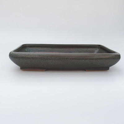 Keramik-Bonsaischale 23,5 x 17 x 4 cm, Farbe grau - 1