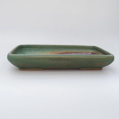 Keramik-Bonsaischale 23,5 x 17 x 4 cm, Farbe grün - 1