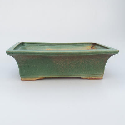 Keramik-Bonsaischale 21 x 16 x 6 cm, Farbe grün - 1