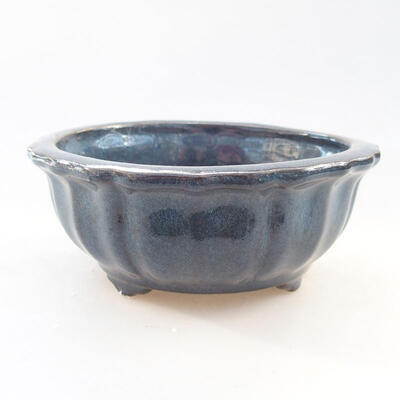 Keramische Bonsai-Schale 10,5 x 10,5 x 4,5 cm, Farbe blau - 1