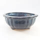 Keramische Bonsai-Schale 10,5 x 10,5 x 4,5 cm, Farbe blau - 1/3