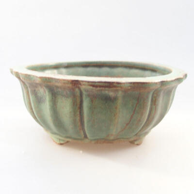 Keramische Bonsai-Schale 10,5 x 10,5 x 4,5 cm, Farbe grün - 1