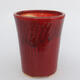 Keramik-Bonsaischale 9,5 x 9,5 x 11,5 cm, Farbe Rot - 1/3
