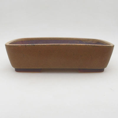 Keramische Bonsai-Schale 23,5 x 19 x 5,5 cm, braune Farbe - 1