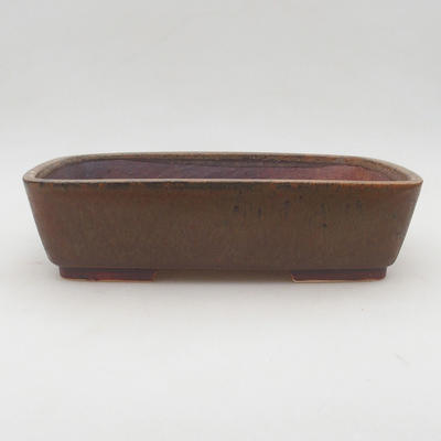 Keramische Bonsai-Schale 23,5 x 19 x 5,5 cm, braune Farbe - 1