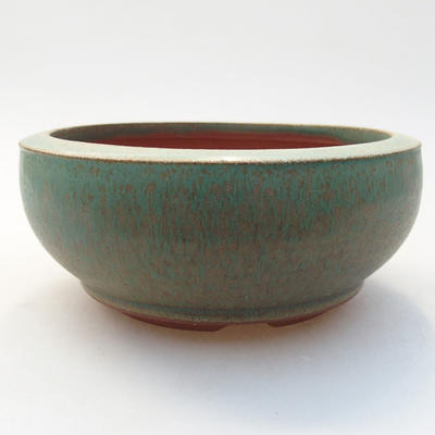 Keramik Bonsaischale 10 x 10 x 2,5 cm, Farbe grün - 1