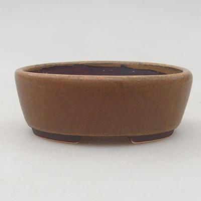 Keramische Bonsai-Schale 9,5 x 8,5 x 3,5 cm, braune Farbe - 1
