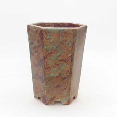 Bonsaischale aus Keramik 13 x 11,5 x 17 cm, Farbe grün-braun - 1
