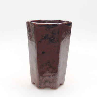 Bonsaischale aus Keramik 9,5 x 8 x 14 cm, Farbe schwarzbraun - 1