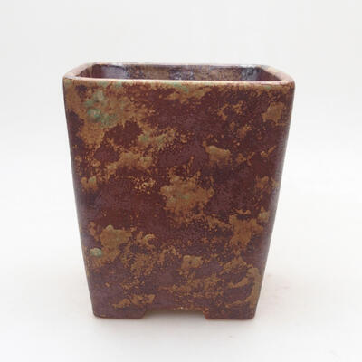 Bonsaischale aus Keramik 13 x 13 x 15 cm, Farbe braun - 1