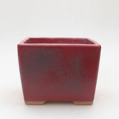 Bonsaischale aus Keramik 11,5 x 11,5 x 8,5 cm, Farbe Metallic Pink - 1