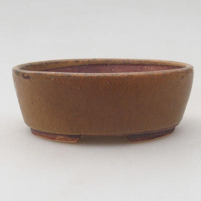 Keramische Bonsai-Schale 10 x 8,5 x 3,5 cm, braune Farbe - 1