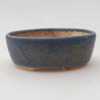 Keramische Bonsai-Schale 10 x 8,5 x 3,5 cm, braun-blaue Farbe - 1