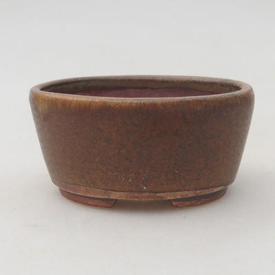 Keramische Bonsai-Schale 8 x 7 x 4 cm, Farbe braun - 1
