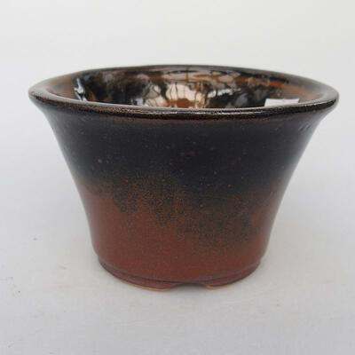 Keramik-Bonsaischale 10,5 x 10,5 x 6,5 cm, Farbe schwarz - 1