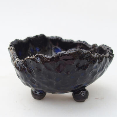 Keramikschale 9 x 8 x 4,5 cm, Farbe blau-schwarz - 1