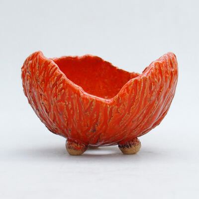Keramikschale 8 x 9,5 x 6 cm, Farbe orange - 1
