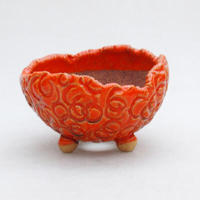 Keramikschale 8,5 x 8,5 x 6 cm, Farbe orange - 1