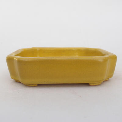 Keramik-Bonsaischale 10 x 8 x 2 cm, Farbe gelb - 1