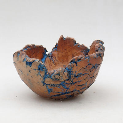 Keramikschale 9,5 x 8,5 x 5,5 cm, Farbe Naturblau - 1