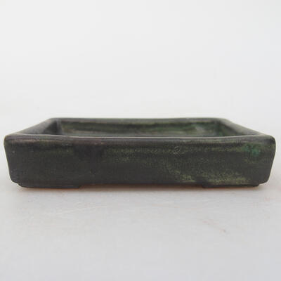 Keramik-Bonsaischale 10 x 7 x 2 cm, Farbe schwarz-grün - 1