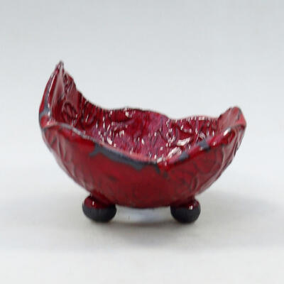 Keramikschale 8,5 x 8 x 6,5 cm, Farbe rot - 1