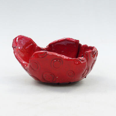 Keramikschale 9,5 x 7,5 x 5 cm, Farbe rot - 1