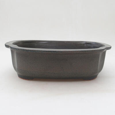 Bonsaischale aus Keramik 24 x 21 x 7,5 cm, Farbe grau - 1