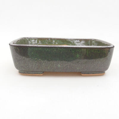 Keramische Bonsai-Schale 15,5 x 12,5 x 4,5 cm, Farbe grün - 1