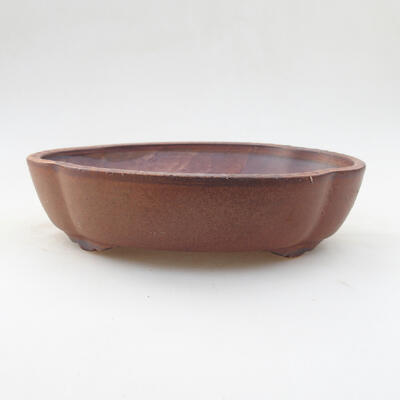 Bonsaischale aus Keramik 18 x 15,5 x 4,5 cm, Farbe braun - 1