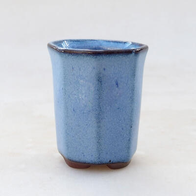 Bonsaischale aus Keramik 3,5 x 3,5 x 5 cm, Farbe blau - 1