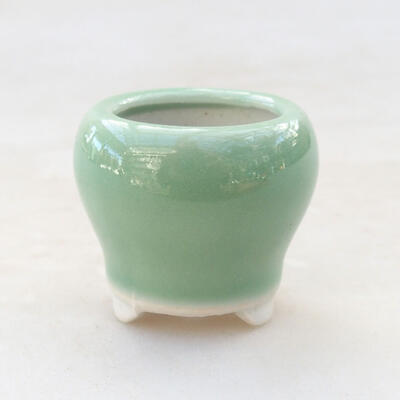 Bonsaischale aus Keramik 3,5 x 3,5 x 3,5 cm, Farbe grün - 1